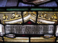 St. James Window inscription - vestry